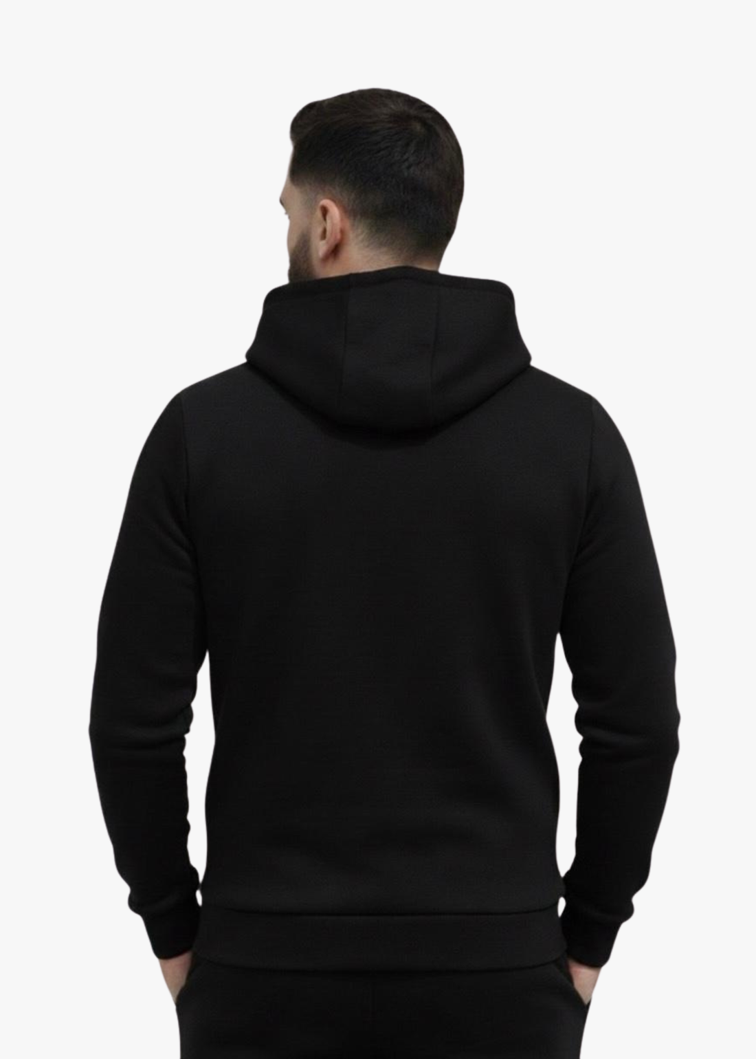 Men’s Premium Winter Full-Zip Hoodie Tracksuit Set - Black