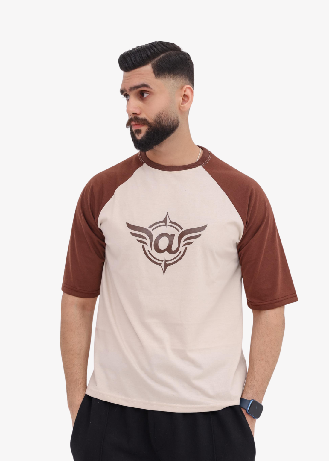 Vintage Brown & Cream Graphic Baseball T-Shirt