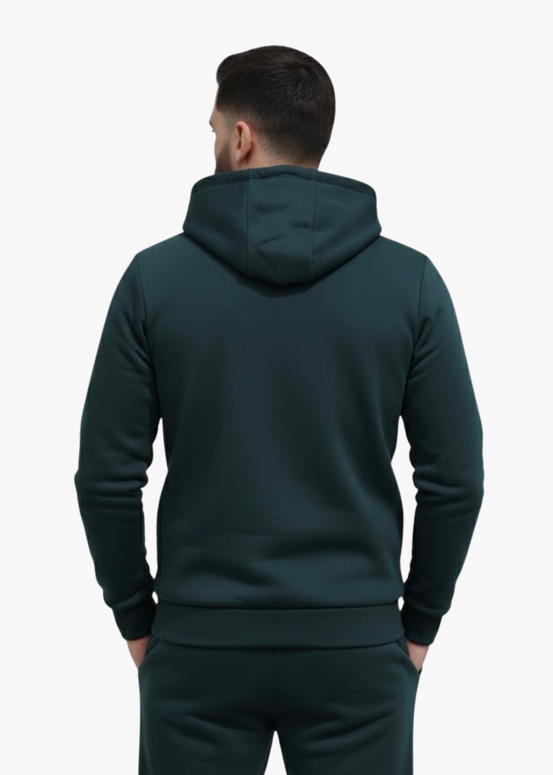 Men’s Premium Winter Full-Zip Hoodie Tracksuit Set - Dark teal